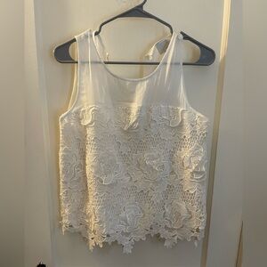 Anthropologie white lace top M